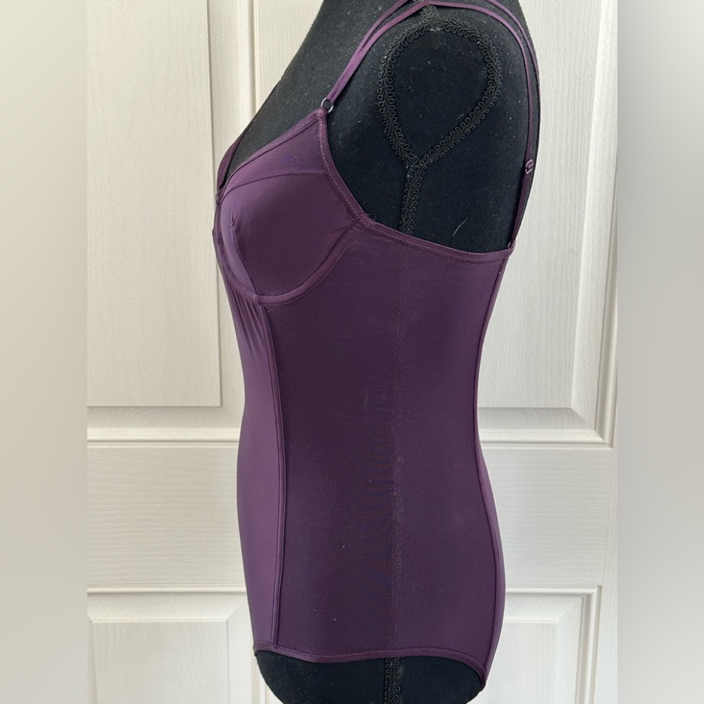 Victoria’s Secret Eggplant Bodysuit with sheer panels along the sides, 34C - Picture 8 of 14